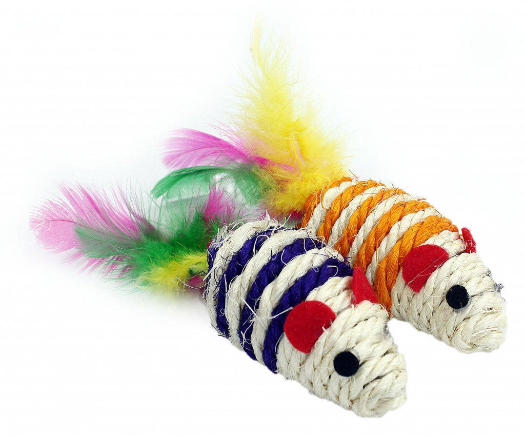 PET NOVA Παιχνίδι από σχοινί Sisal - Ποντίκι 7x3cm (σετ 2 τεμ)
