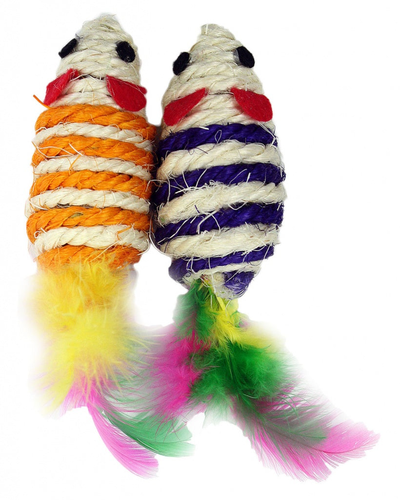 PET NOVA Παιχνίδι από σχοινί Sisal - Ποντίκι 7x3cm (σετ 2 τεμ)