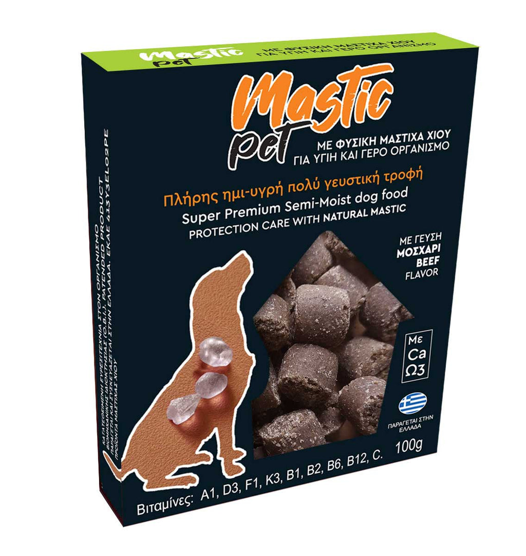 Mastic Pet Ημι-υγρή τροφή με Μαστίχα Χίου - Μοσχάρι 100gr