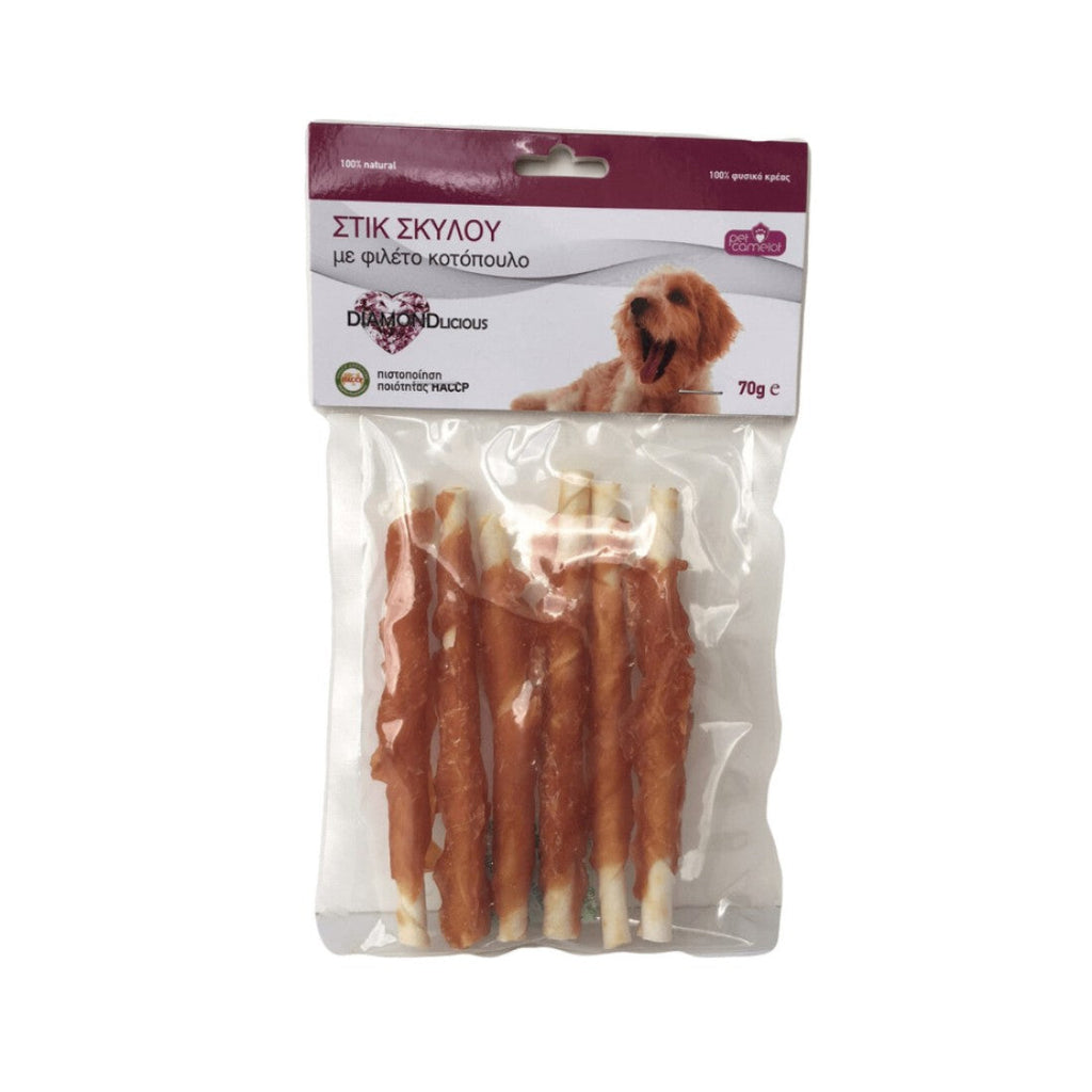 Pet Camelot Diamondlicius - Στικς με Φιλέτο Κοτόπουλο 70gr 