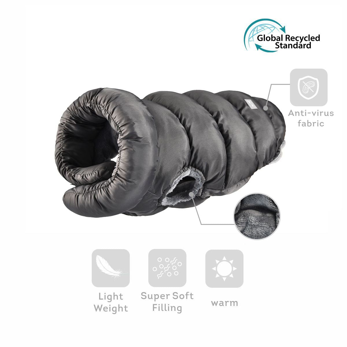 OHANA Μπουφάν Eco Puffer - Medium - Γκρι