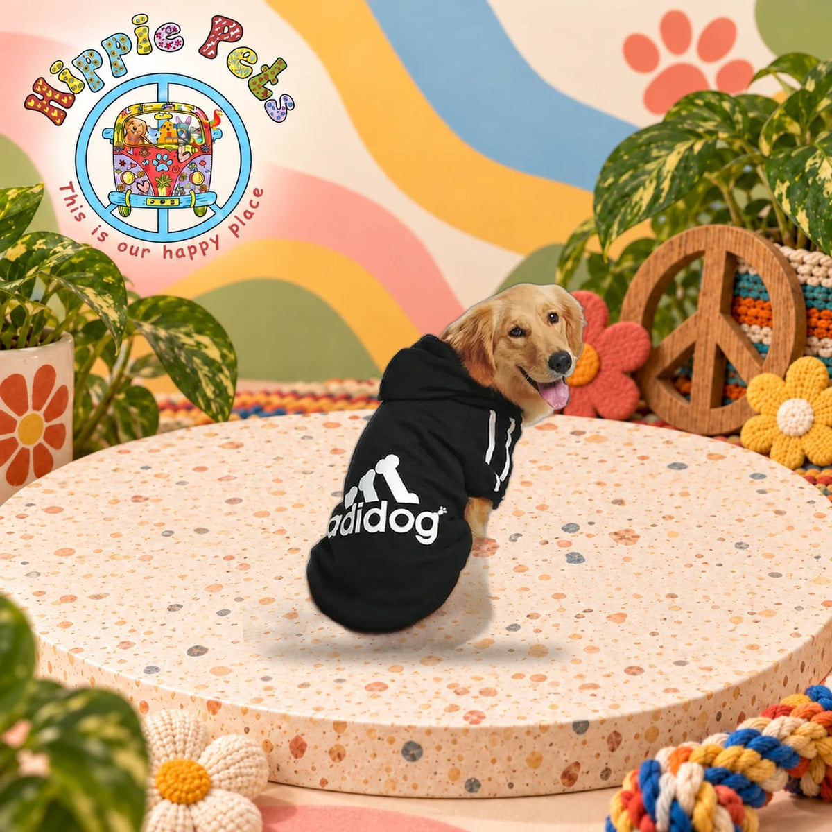 ADIDOG Φούτερ με Κουκούλα - 6XL 60cm - Μαύρο