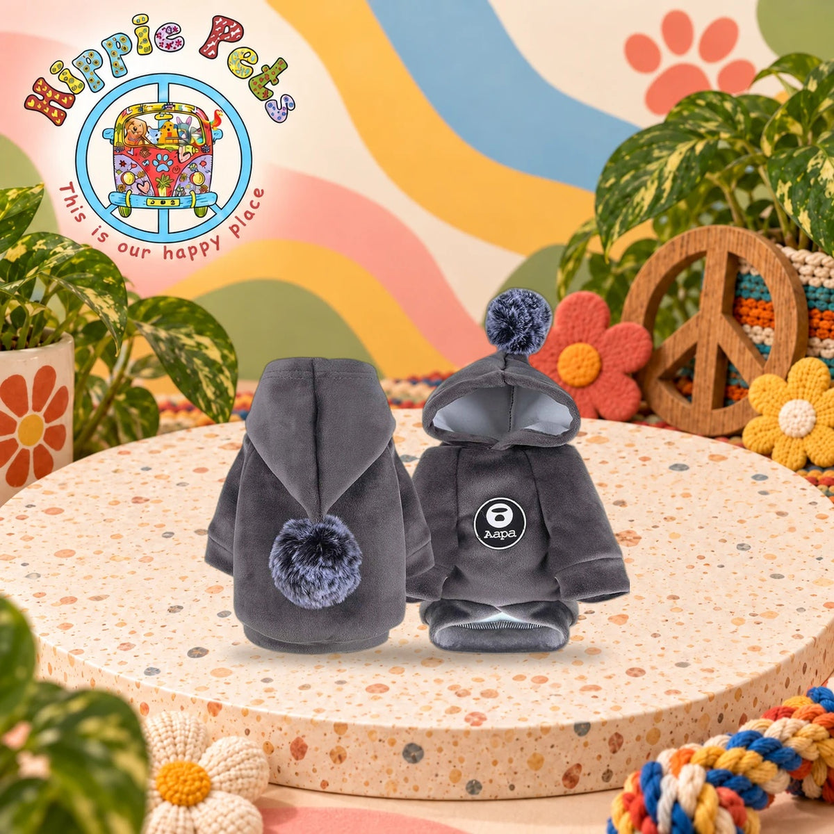 PAW CARE Φούτερ με Κουκούλα AAPA - S 18cm - Γκρι