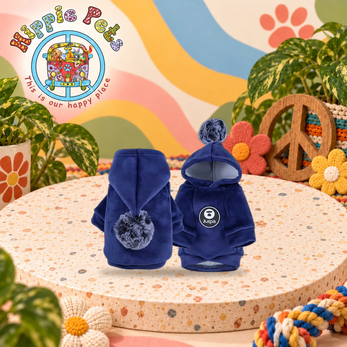 PAW CARE Φούτερ με Κουκούλα AAPA - M 20cm - Μπλε