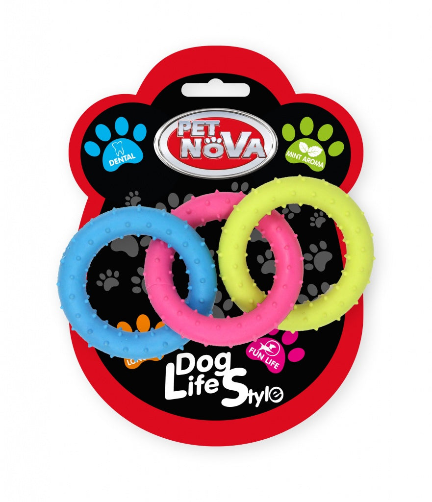PET NOVA Μασητικό Παιχνίδι TPR - Rings με άρωμα μέντας 18.5cm