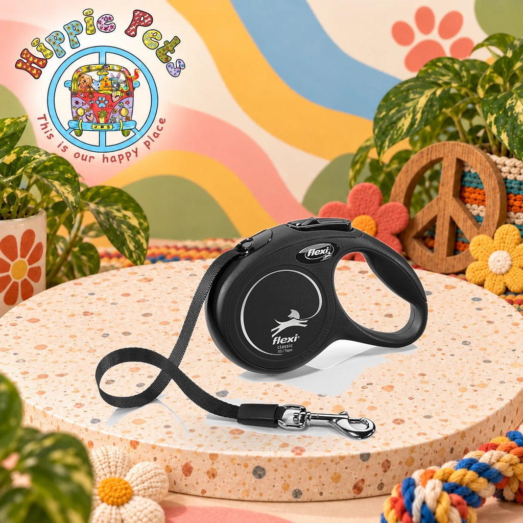 FLEXI Πτυσσόμενος Οδηγός Σκύλου Classic - XS 3m έως 12kg - Μαύρο